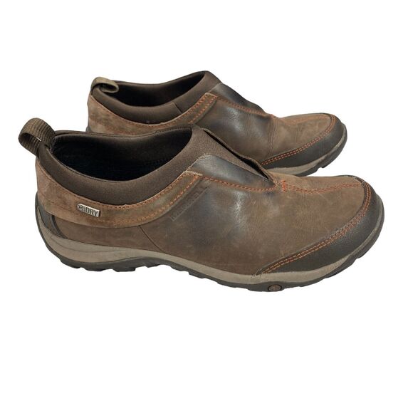 Merrell Dewbrook Moc Slip-On Shoes Womens Size 7 Brown Leather Active Heat - Picture 1 of 16